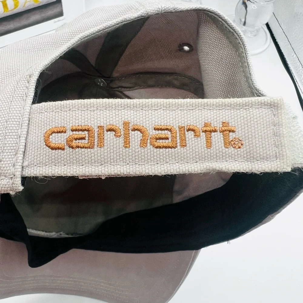 Carhartt Light Gray Cap with Brown Logo